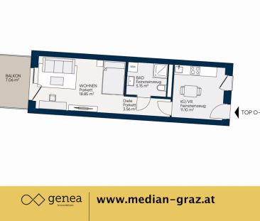 Balkonwohnung mit begrüntem Innenhof | Provisionsfrei | MEDIAN - Foto 4