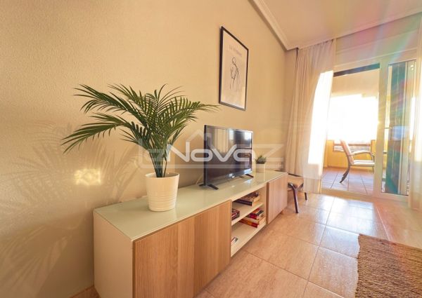 Noble luxury. Two bedroom apartment in a quiet urbanization overlooking the sea and golf cour