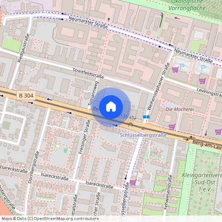 Berg-am-Laim-Straße, 81673 München Berg am Laim ca. 3, 2 km east of Munich-center