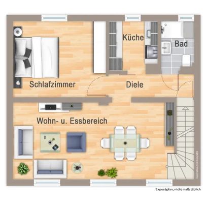 Modernisierte 3-Zimmer-Maisonette-Wohnung im gepflegten Zweifamilienhaus. - Photo 1