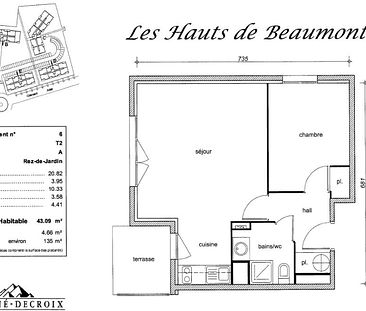 location Appartement T2 DE 43.09m² À BEAUMONT - Photo 2