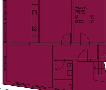 3.5 Zimmer, 74 m², 3. Stock - Foto 2