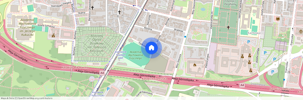 ul. Fiołków, Śródmieście, Katowice, śląskie