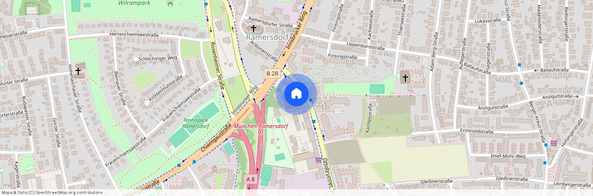 Ottobrunner Straße, 81735 München Ramersdorf ca. 4, 6 km south-east of Munich-center