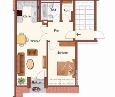 Stylische 2-Zimmer-Dachgeschoß-Wohnung - Foto 2