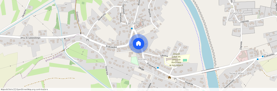 krakowska 40, Łączany, Brzeźnica, wadowicki, małopolskie