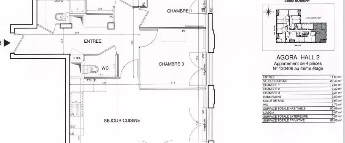 location Appartement T4 DE 81.5m² À BOBIGNY - Photo 1