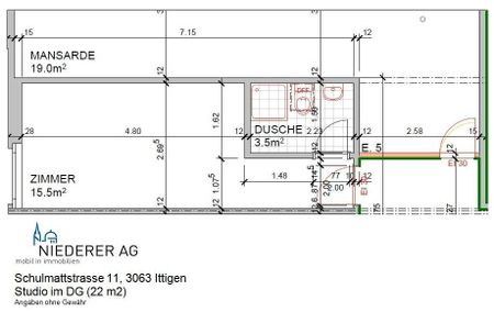 Modernes Studio an 22 m² im DG / 4. OG - Foto 5