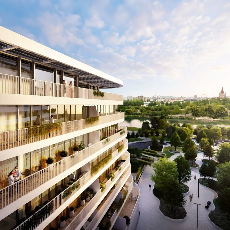 Leben, wo andere die Freizeit verbringen! Wunderschöner Weitblick mit tollem Balkon! Donauinsel! - Foto 1