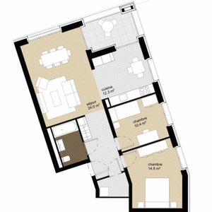 3.5 Zimmer, 77 m², 3. Stock - Foto 3