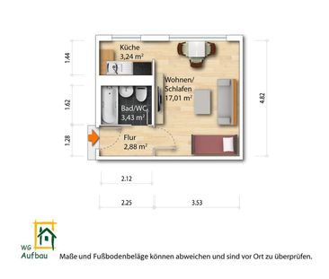 1-Zimmer Mietwohnung - Seidnitz/Dobritz - Foto 1