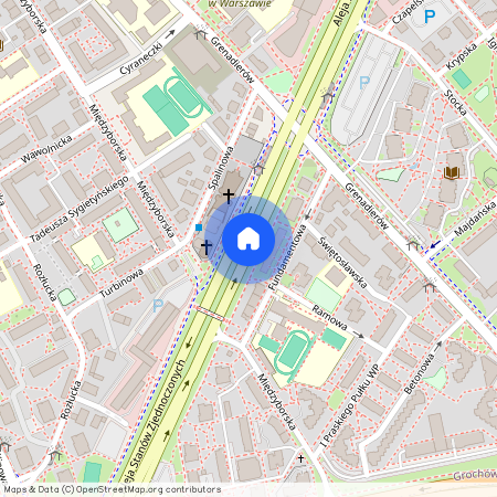 Warszawa, Praga-Południe, Grochów, Aleja, Stanów, Zjednoczonych