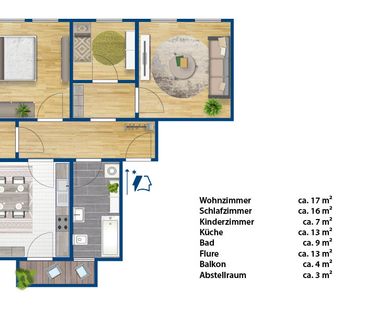 Großzügige 3-Raum mit Balkon in Halles Süden - unweit vom Rannische... - Photo 1