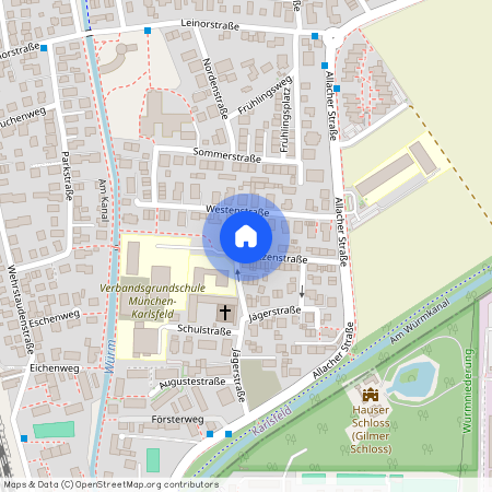 Schützenstraße, 85757 Karlsfeld ca. 12, 4 km north-west of Munich-center