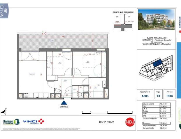 Appartement à louer 3 pièces 54.28m² - Photo 1