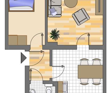 Helle 2-Zimmer-Wohnung im Erdgeschoss in toller Lage - Foto 1