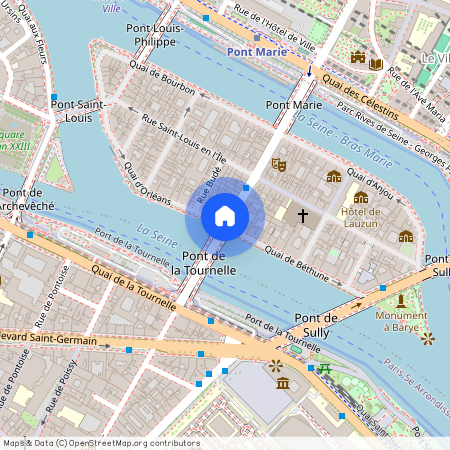 Rue de Deux Ponts et Quai d'Orleans 75004 Paris (4e arrondissement)