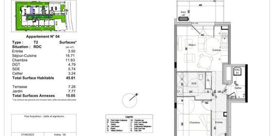 Location Appartement 2 pièces 45m² ST HERBLAIN 44800 - Photo 3