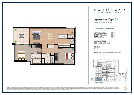 Panorama Apartments 2bed, 2bath, 1 car. Unfurnished Level 16 - Photo 1