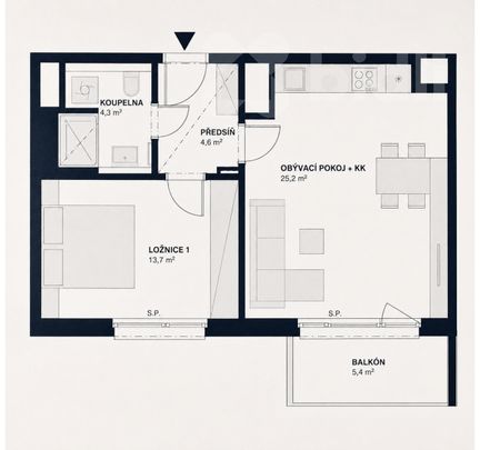Pronájem bytu 2+kk 52 m², Hodkovická, Praha - Photo 1