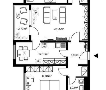 Tolle geförderte (Frankfurter Programm) 3-ZKB-Wohnung für 3 Personen!!! in Ffm.-Hausen - Photo 1