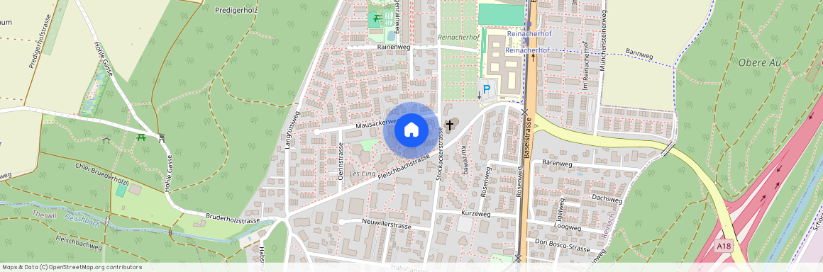 Mausackerweg 13, 4153 Reinach BL, Lageplan