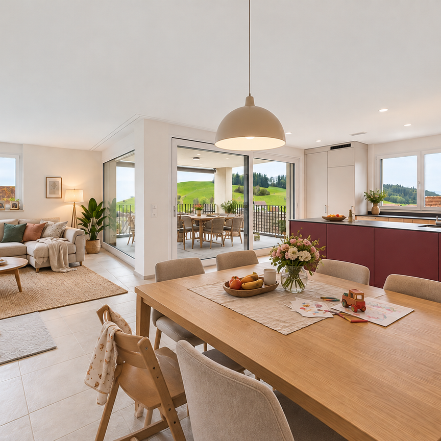Neubau: 4.5-Zi-Wohnung mit grosszügigem Balkon und Weitsicht - Photo 1