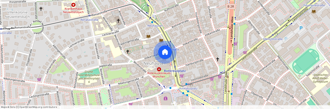 Volkartstraße, 80634 München Neuhausen ca. 3, 7 km north-west of Munich-center