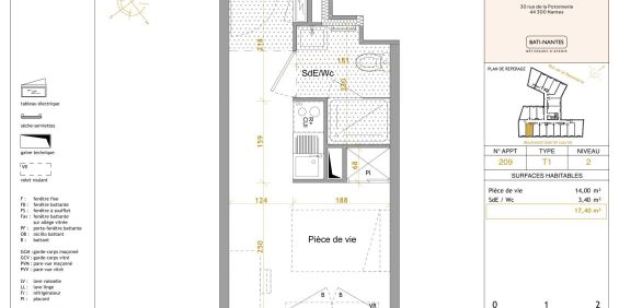 Location Appartement 1 pièce Meublé 17m² NANTES 44300 - Photo 3