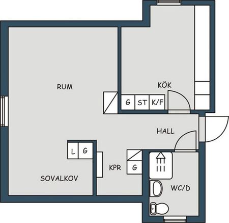 1 Rum och kök, Mossen - Foto 3