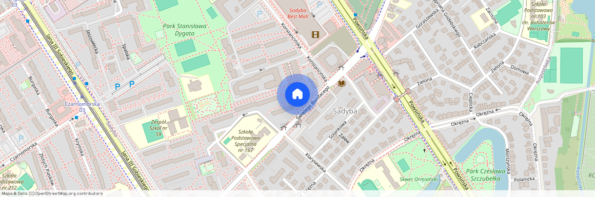 ul. św. Bonifacego, Sadyba, Mokotów, Warszawa, mazowieckie
