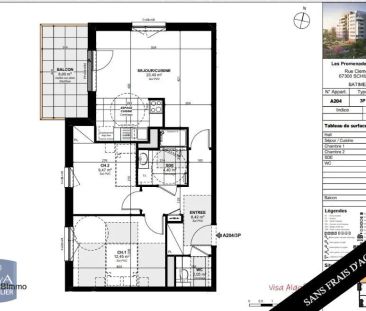 Appartement à louer 3 pièces 60.19m² - Photo 1