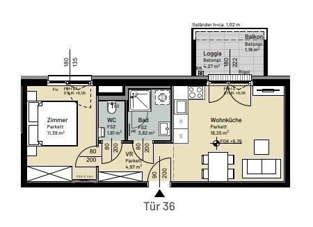 Erstbezug: 2-Zimmer-Wohnung mit Loggia/Balkon - in Grünruhelage in 1210 Wien zu mieten - Photo 3