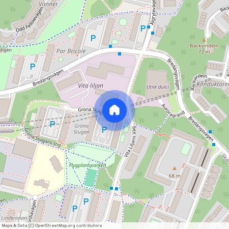 Gröna stugans väg, Stockholm