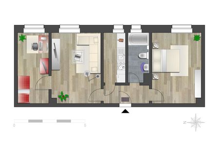 Kleine 3-Raum-Wohnung mit Balkon in ruhiger Wohnlage - Foto 4