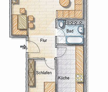 Einzelperson gesucht! Möblierte Dachgeschoss-Wohnung in Ratingen-Mitte längerfristig zu vermieten - Foto 4
