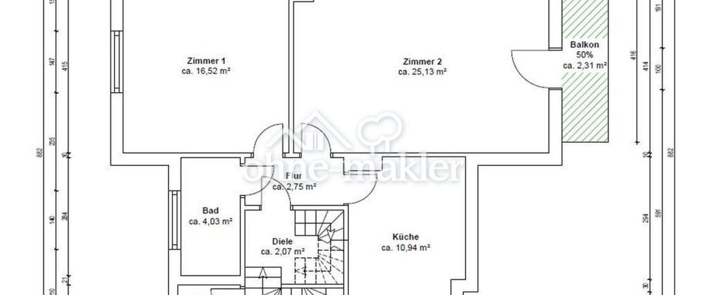 Freundliche 2-Zimmer-Altbau-Wohnung mit Balkon und EBK - Foto 1
