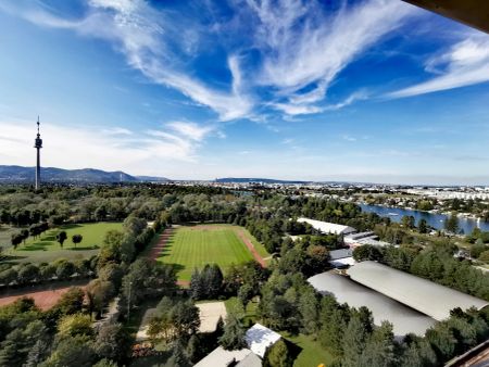 Kratochwjelstraße: Möblierte 3 Zimmer mit Klima und verglaster Loggia nahe der Alten Donau mit herrlichem Weitblick! - Foto 3
