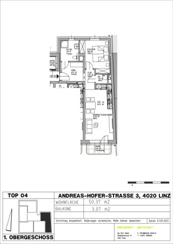 Zentrumsnahe 2 Zimmer Wohnung mit Einbauküche und Balkon - Foto 2