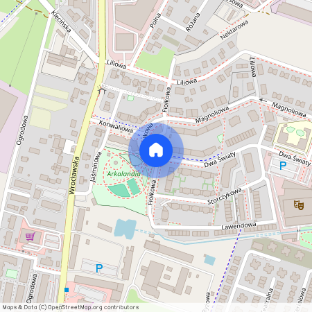 ul. Fiołkowa, Bielany Wrocławskie, Kobierzyce, wrocławski, dolnośląskie