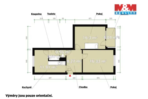 Pronájem bytu 2+1, 56 m - Fotografie 1