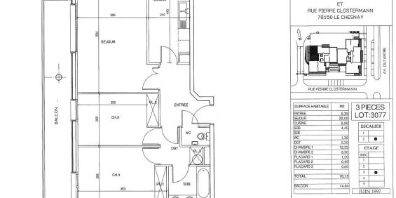 location Appartement T3 DE 70.14m² À LE CHESNAY - Photo 3