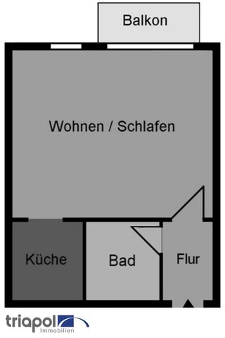 Ruhig gelegene 1-Zi-Wohnung mit Balkon und Laminatboden in Weißig. - Foto 4