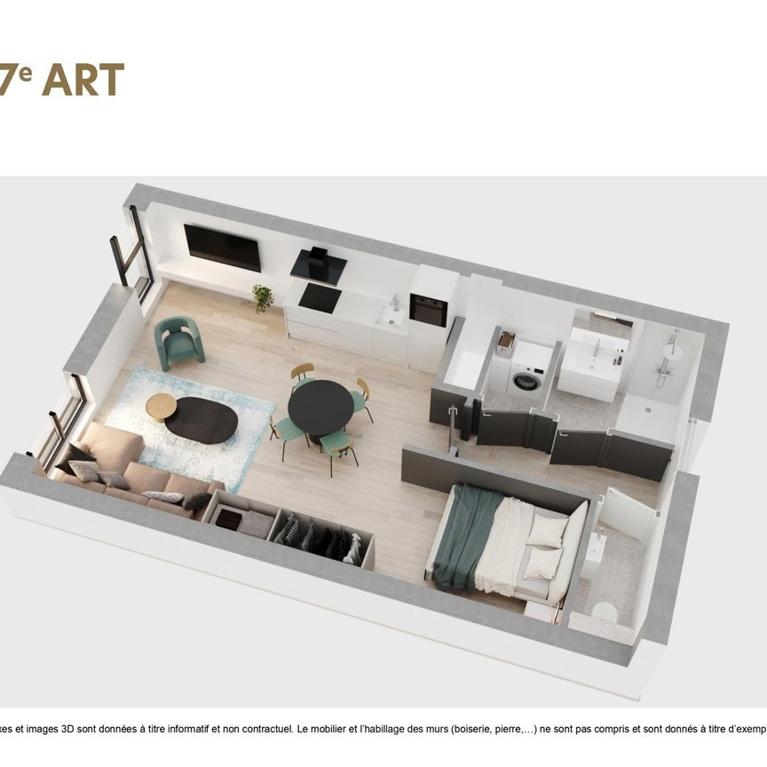 Studio - à louer - - Foto 1