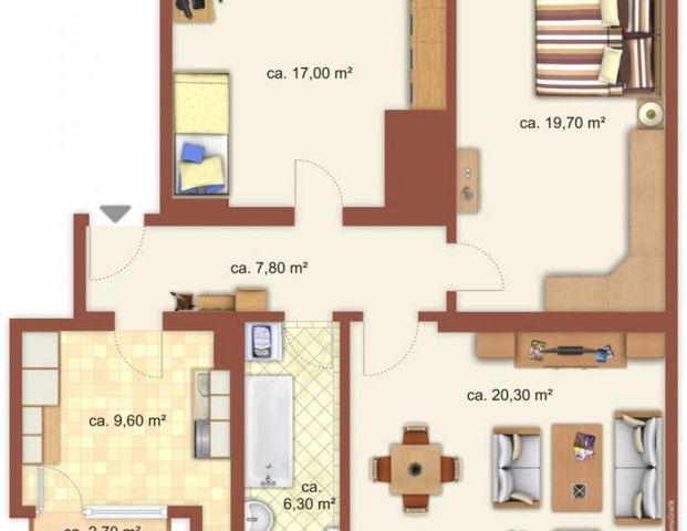 3-Raum-Wohnung mit Balkon zu vermieten! - Foto 1