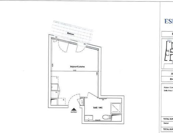 Appartement à louer 1 pièce 24.02m² - Photo 1