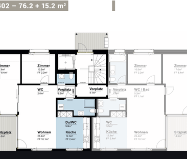 3.5-Zimmer-Neubauwohnung 402 Nord mit Sitzplatz in Arlesheim - Foto 2