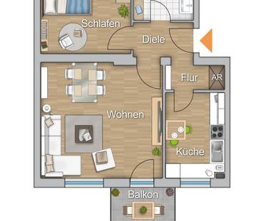 2 Raum Wohnung mit Balkon in Zentrumsnähe - Anmietung ausschließlich mit Wohnberechtigungsschein) - Photo 1