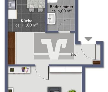 MA-Neckarau: Attraktive 1-Zimmer-Wohnung mit EBK in gepflegtem Mehr... - Foto 1