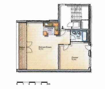 2.5 Zimmer, 71 m², 4. Stock - Photo 6